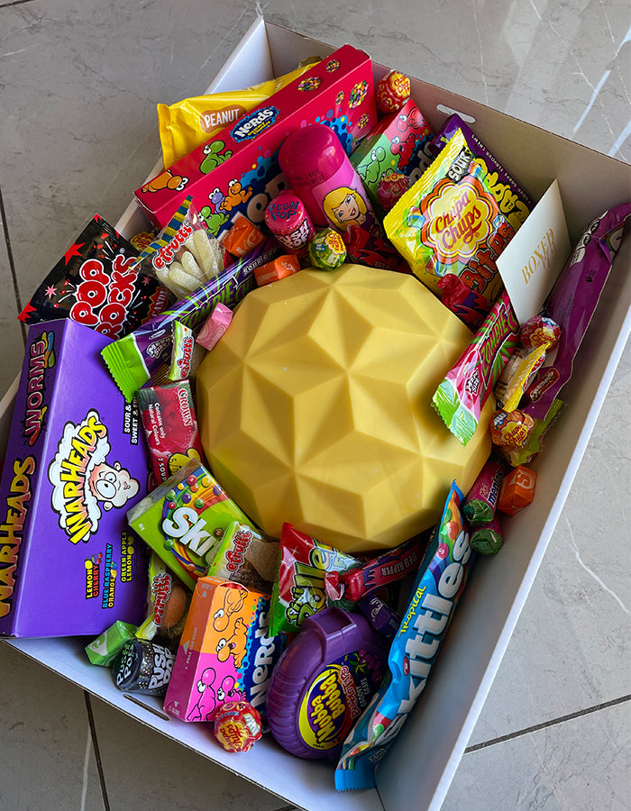 Yellow Smash Cake & Candy Box